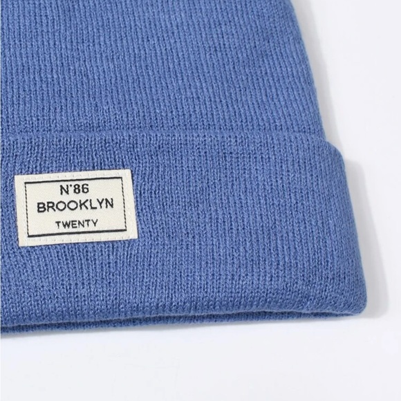 Dusty Blue “Brooklyn Twenty” Minimalist Beanie OS New - Picture 4 of 4